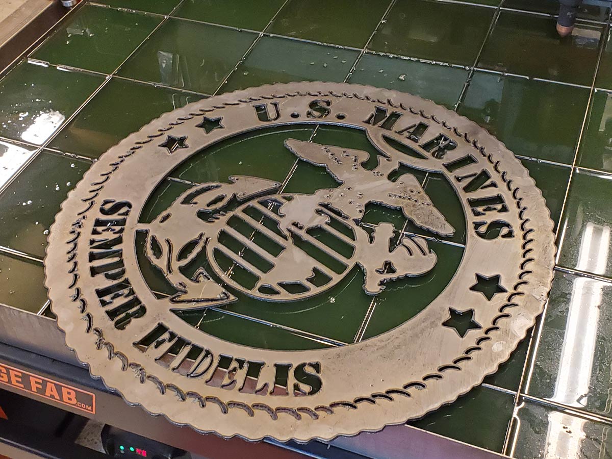 a sign cut by a CNC Plasma Machine