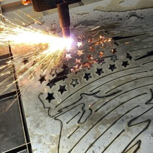 plasma cutter creating a design