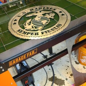 finished sign cut by a plasma cutter