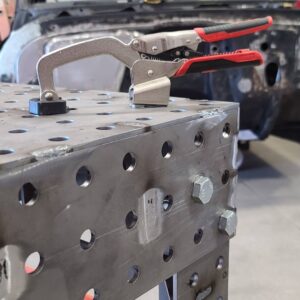 professional grade fabrication tools on a metal bench